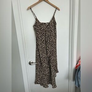 Divided cheetah wrap dress
